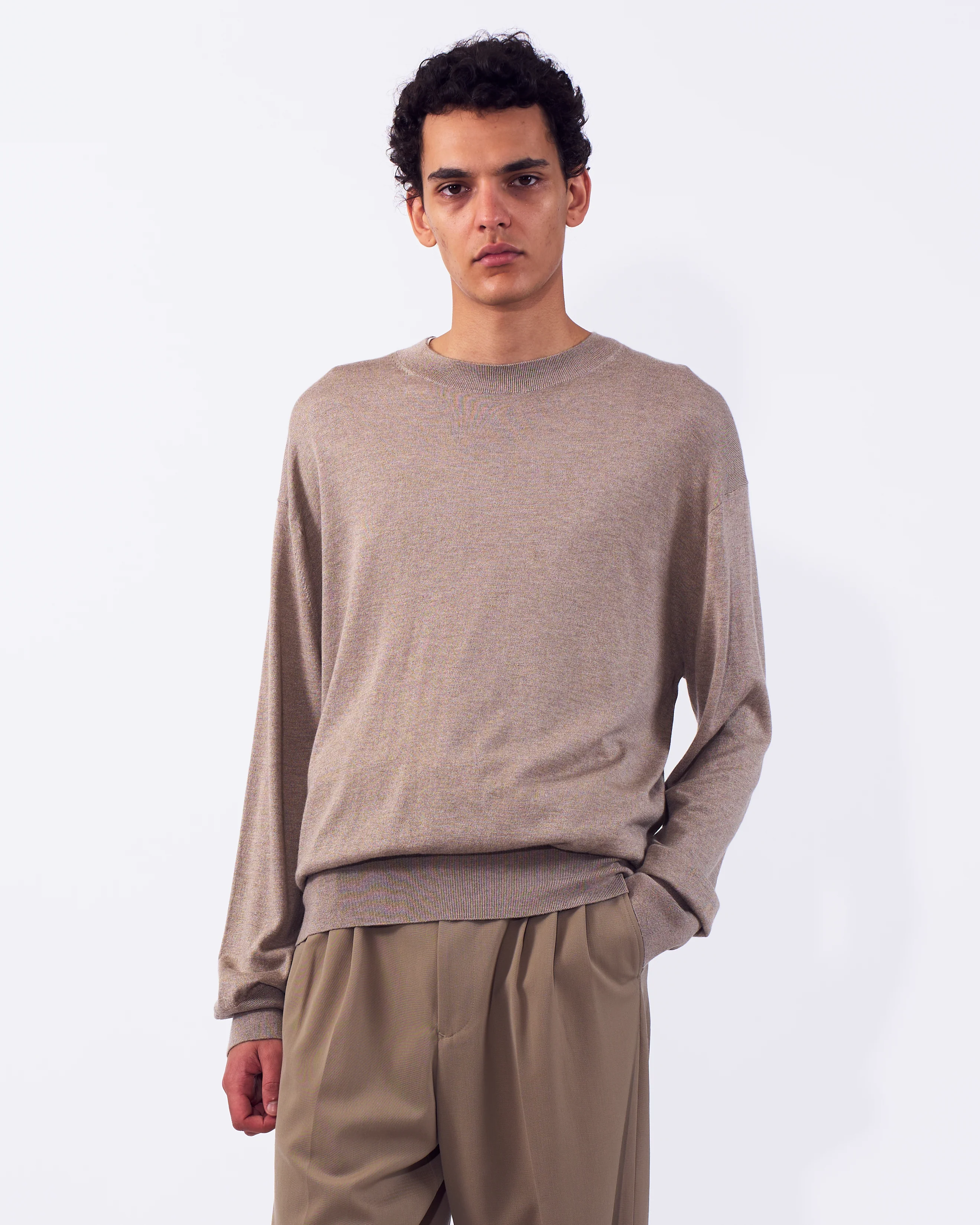 Silk Cashmere Knit Crewneck Sweater - Image 11