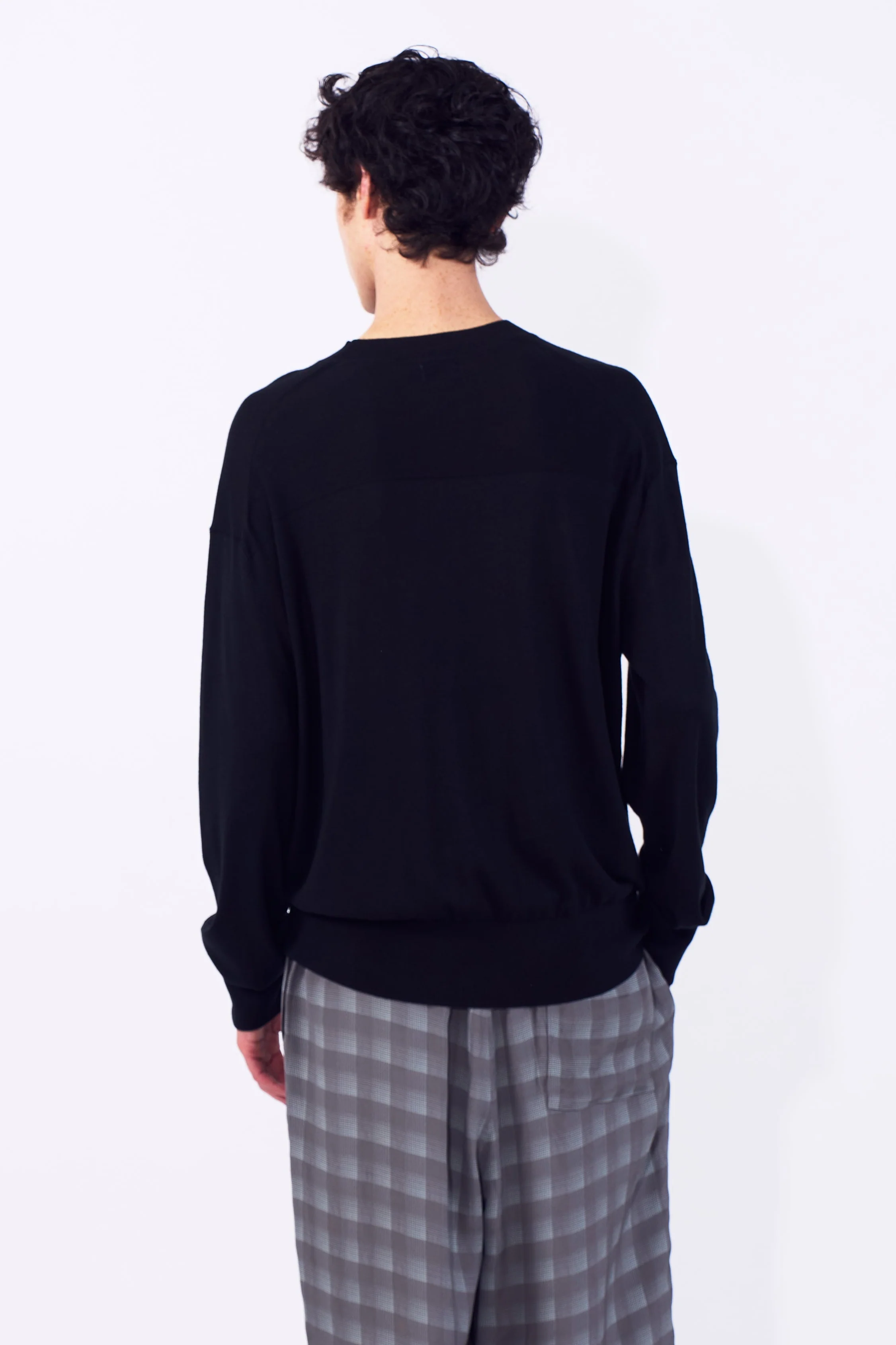 Silk Cashmere Knit Crewneck Sweater - Image 4