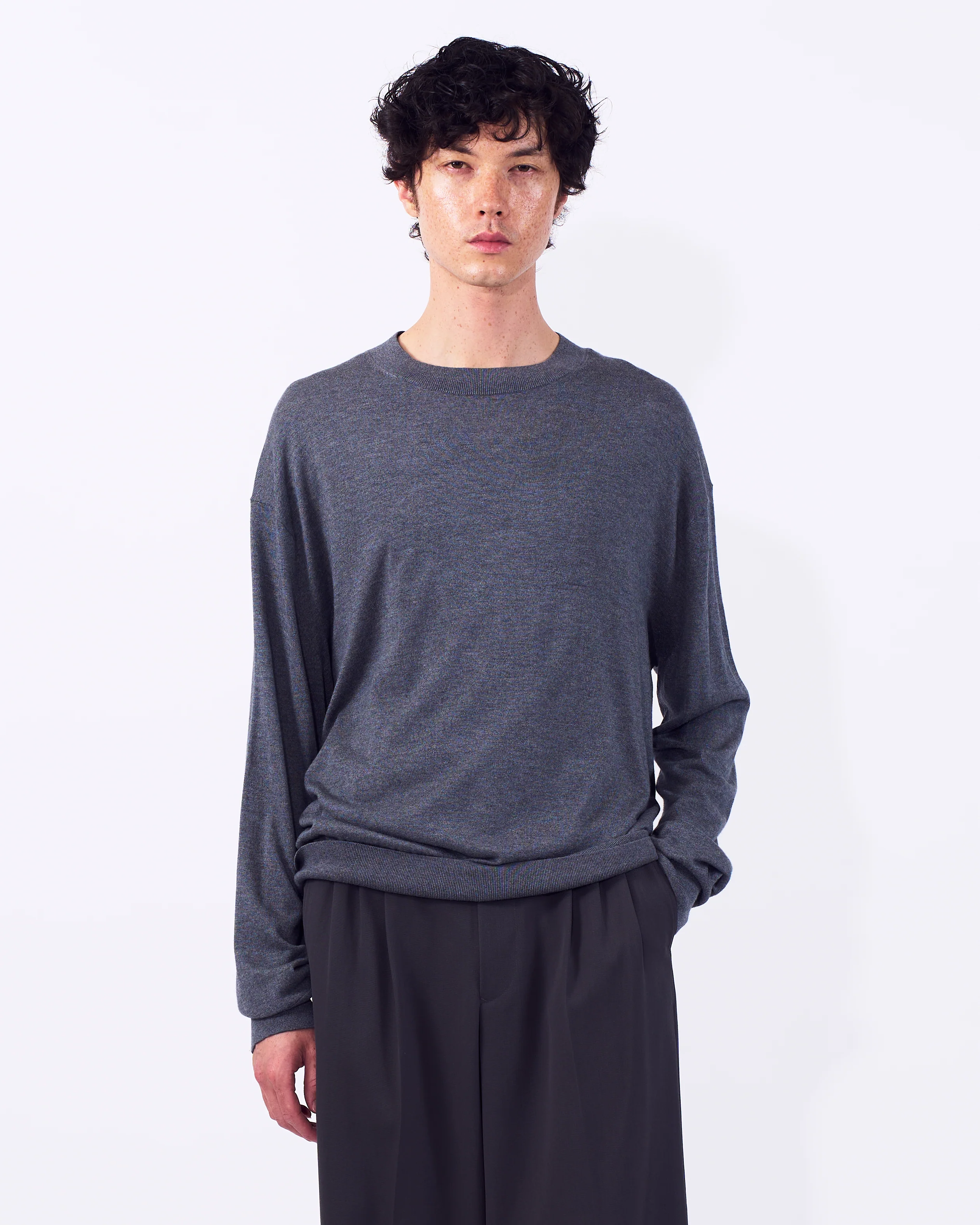 Silk Cashmere Knit Crewneck Sweater - Image 6