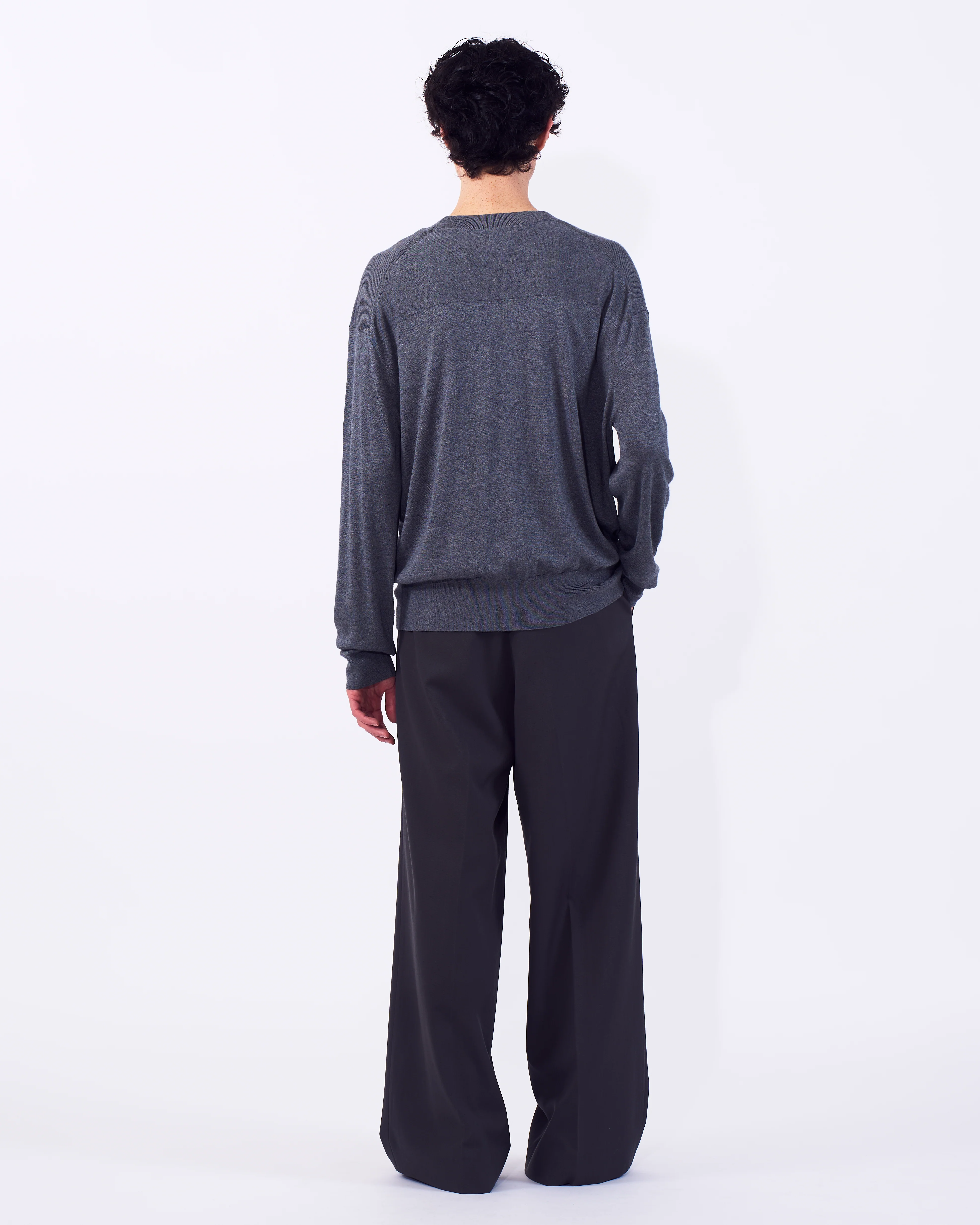 Silk Cashmere Knit Crewneck Sweater - Image 9