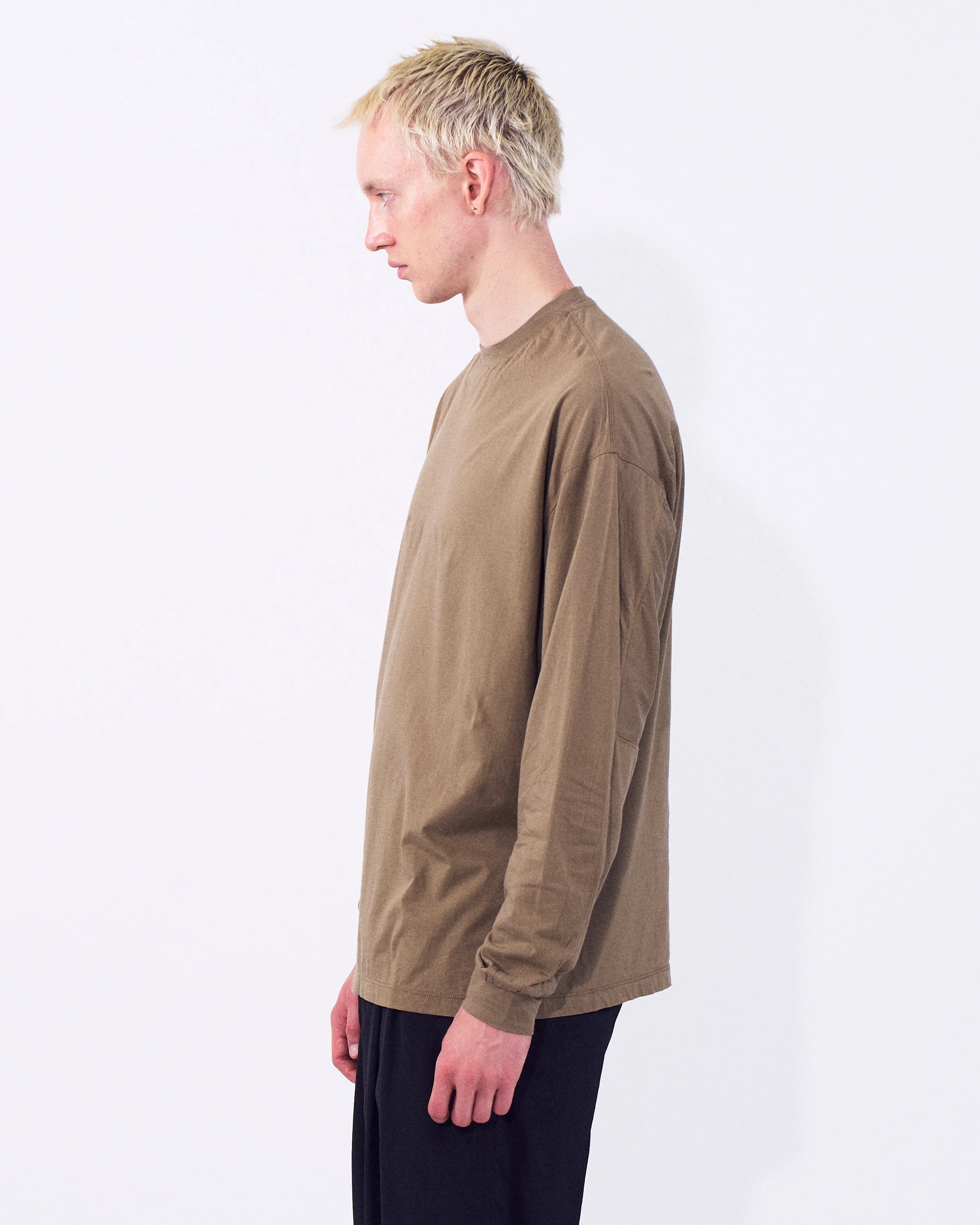 Suvin Cotton Yoke T-Shirt Long Sleeves - Image 4
