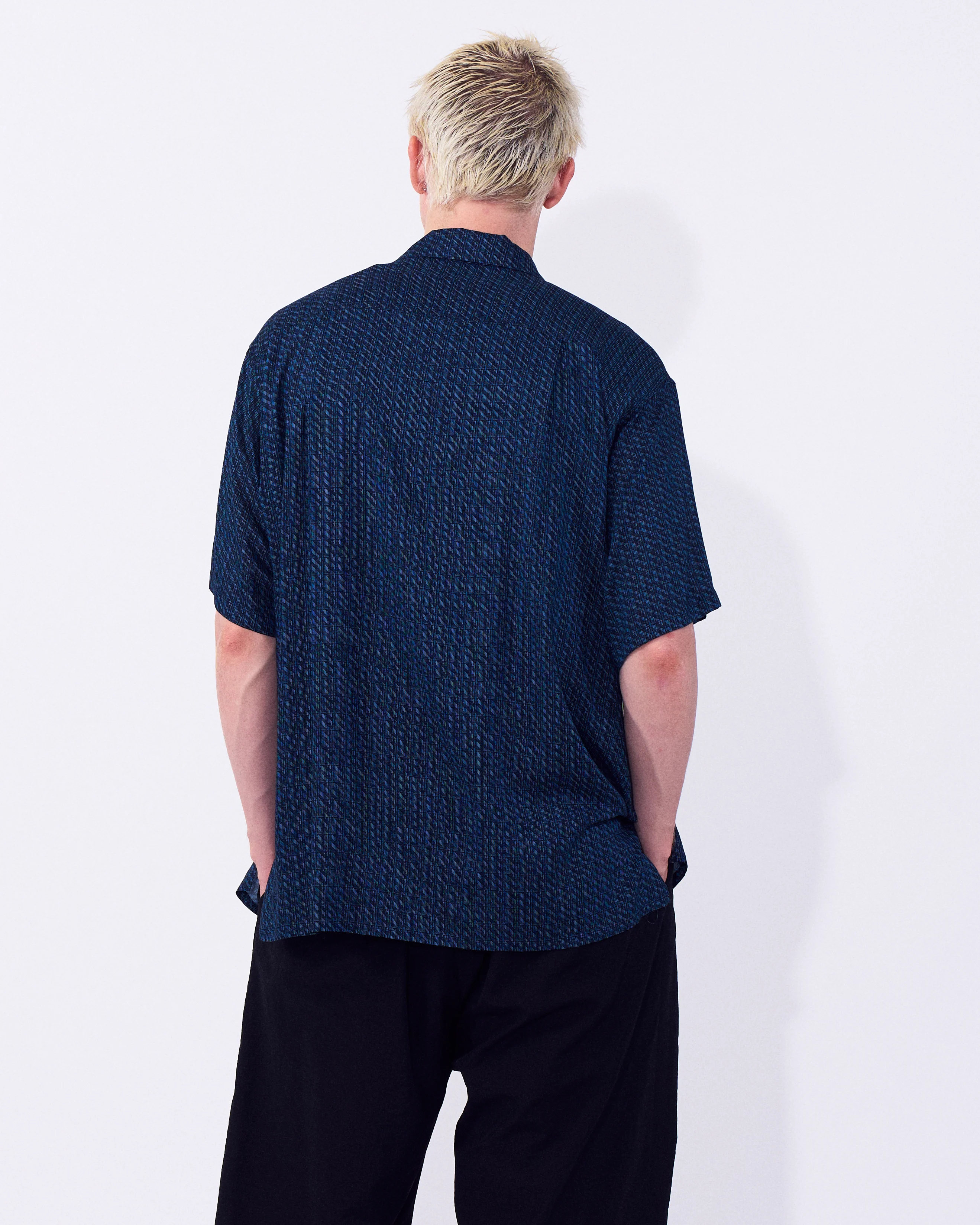 Vintage Pattern Printed Rayon Open Collar Shirt - Image 3