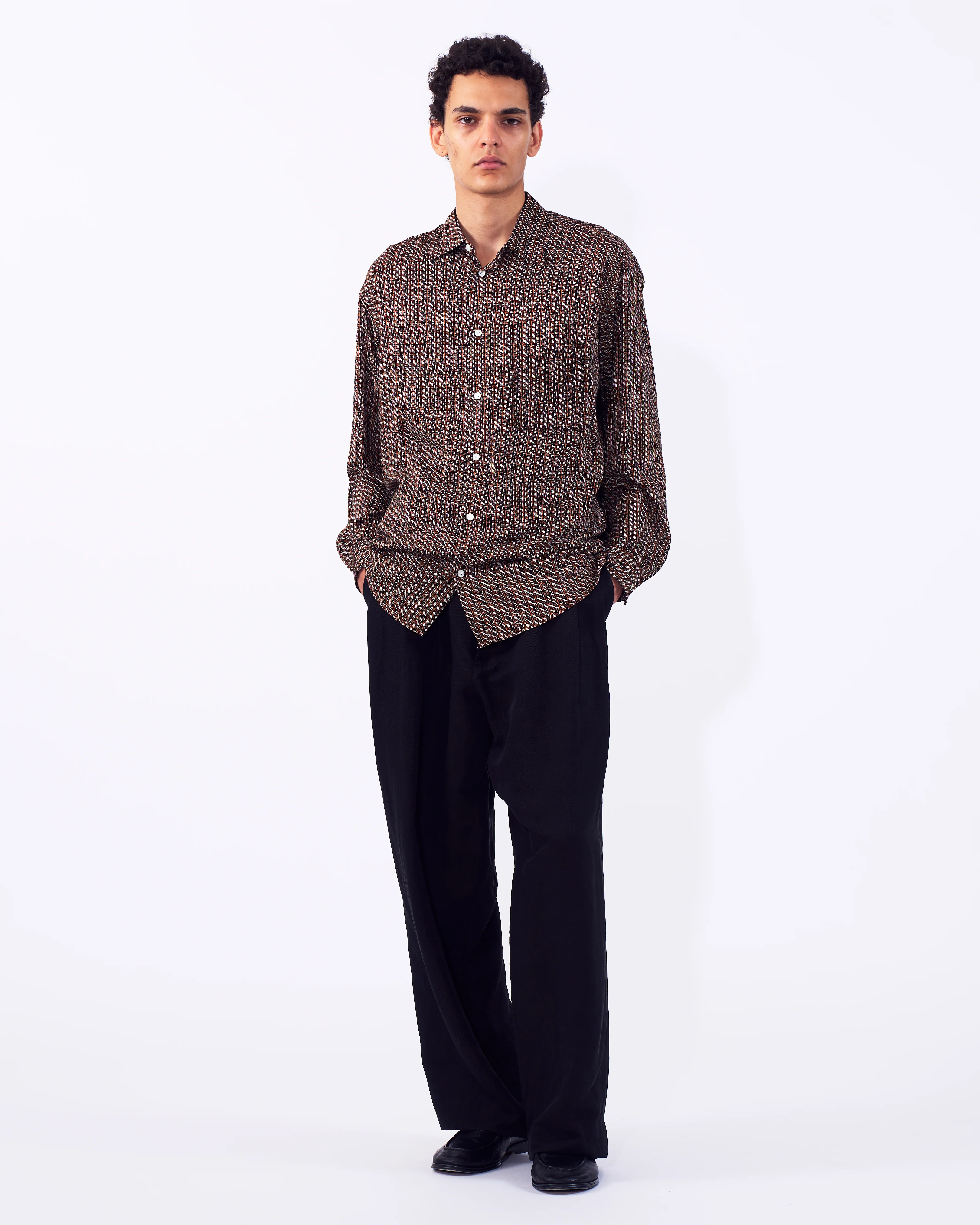 Vintage Pattern Printed Rayon Shirt - Image 3