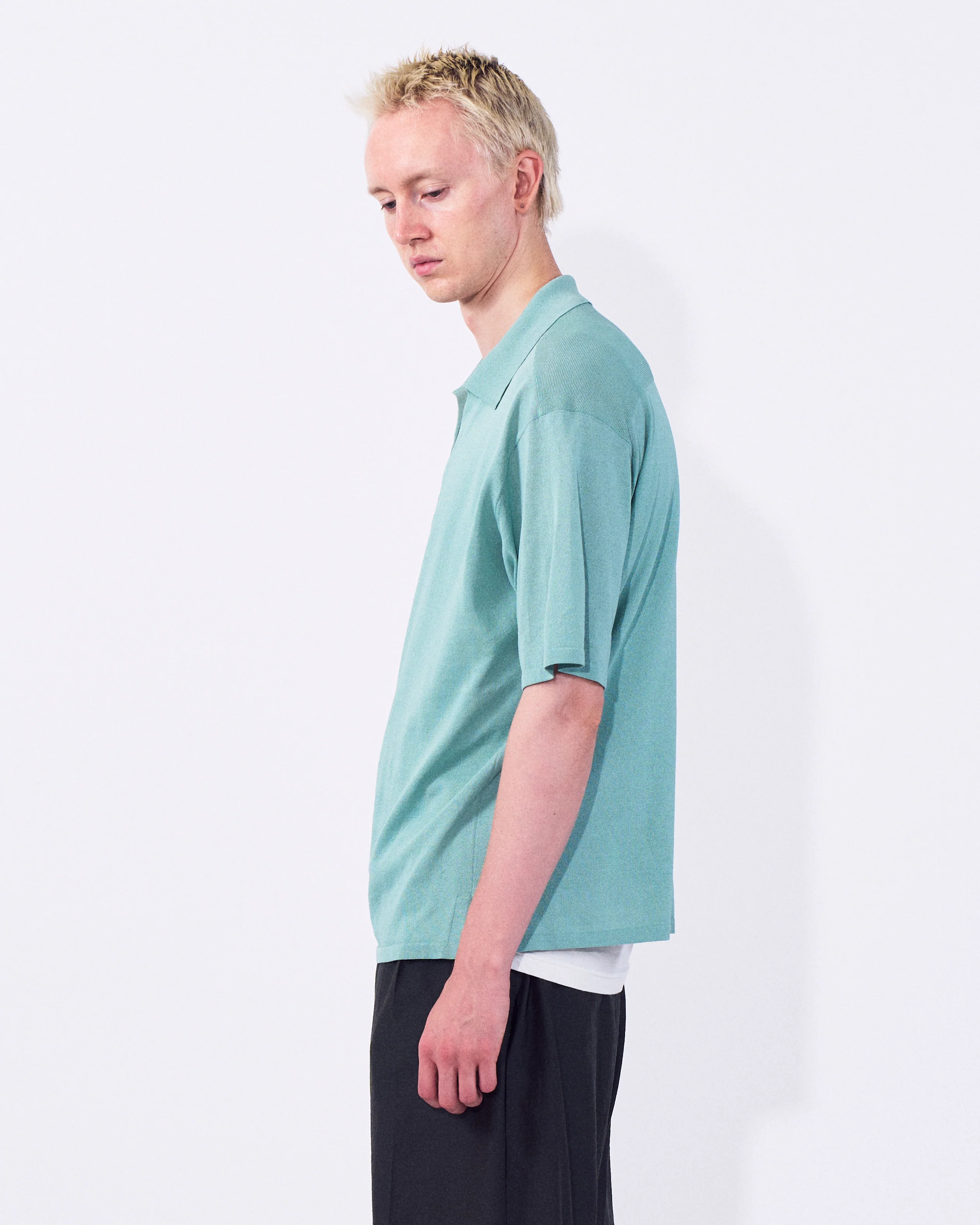 Washi Polyester Knit Sheer Skipper Shirt - Image 3