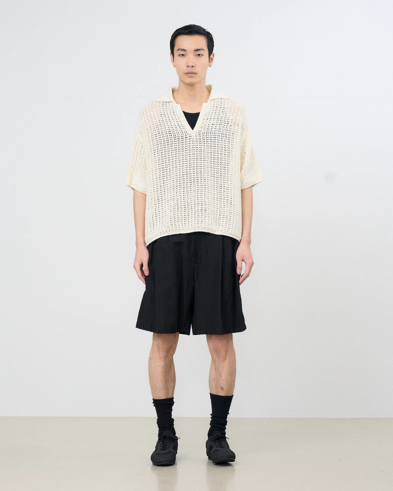 Wool Linen Weather Cloth 3pleated Shorts - Image 8