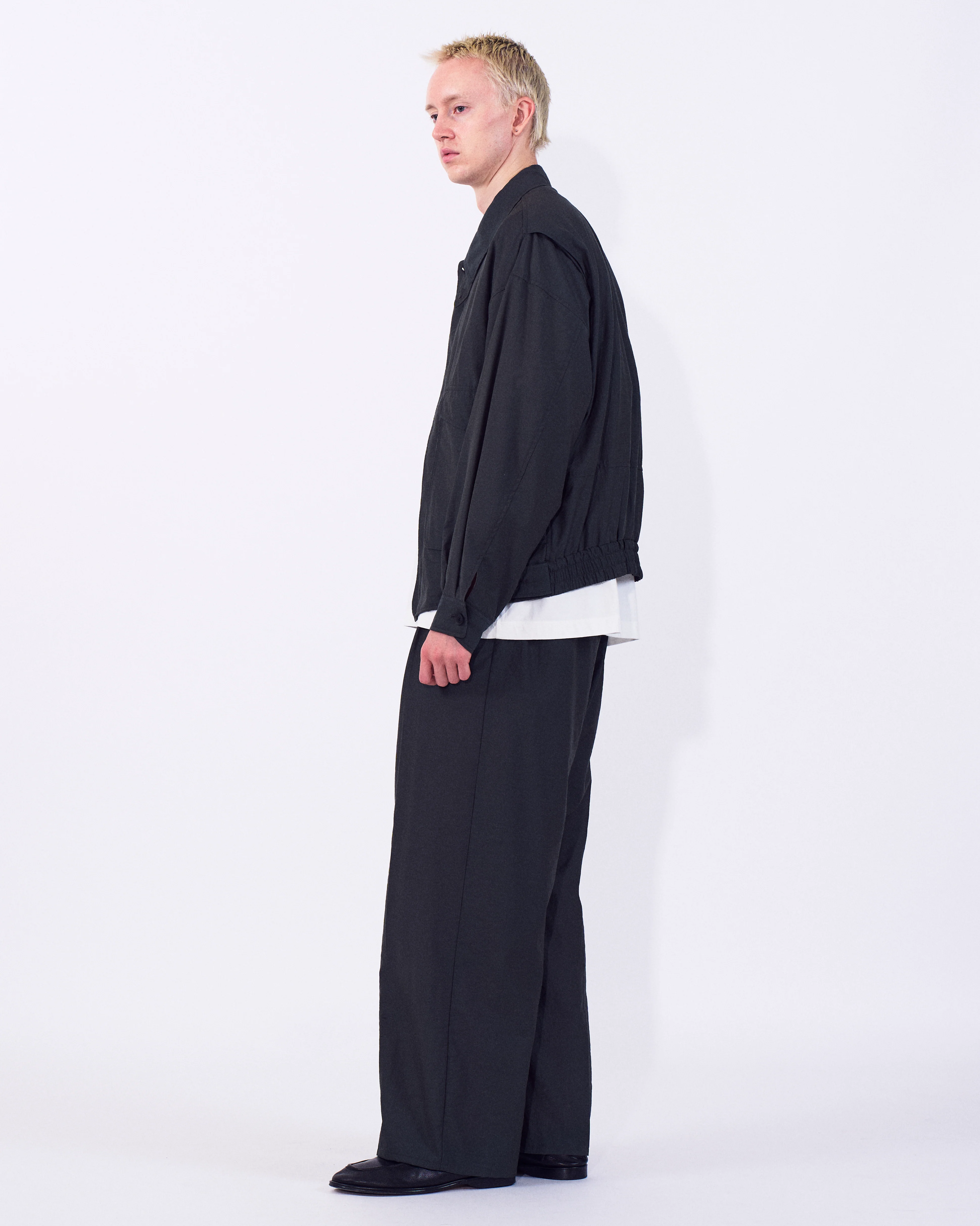 Wool Nylon Front Flat 1Pleated Easy Trousers - Image 3