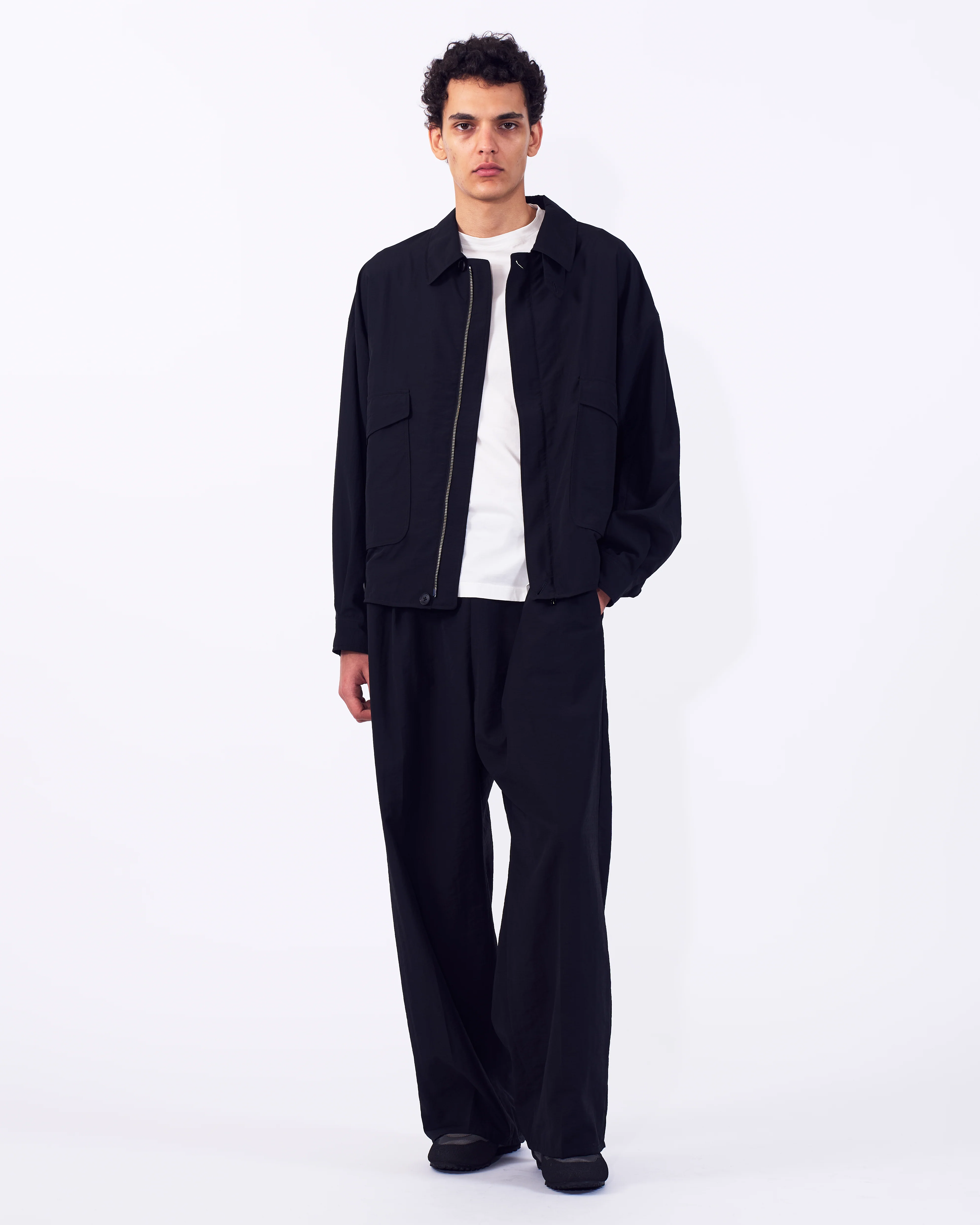 Wool Nylon Front Flat 1Pleated Easy Trousers - Image 6