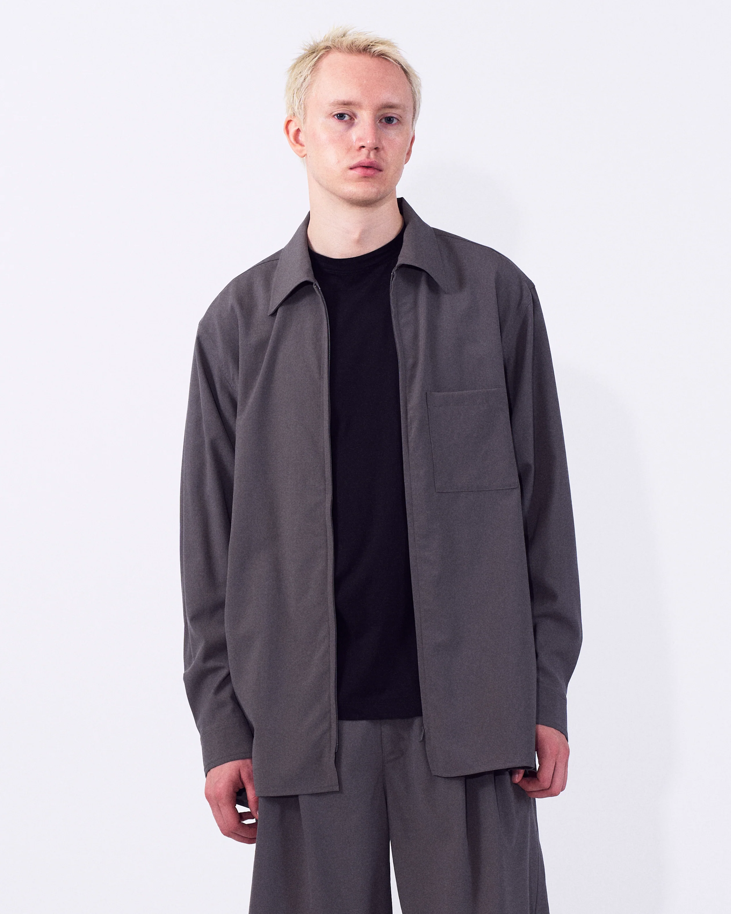 Wool Tropical Zip Shirt - Image 6